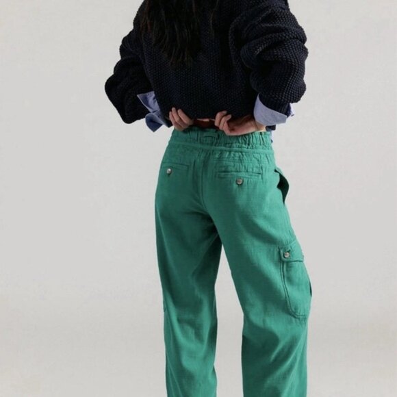 Free People Women’s Pull On Park Ave Pants In Golf Green Size Small - Picture 13 of 14